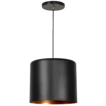 Pendente Amsterdã Médio Cor Preto e Cobre Solido E27 Opl Pendente Amsterdã Médio Cor Preto e Cobre Solido E27 Opl