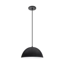 Pendente Meia Lua Alumínio 30x15cm Preto Branco OPL Pendente Meia Lua Alumínio 30x15cm Preto Branco OPL