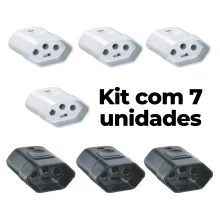 Kit com 7 Pinos Fêmea 2P+T 20A 250V Tramontina