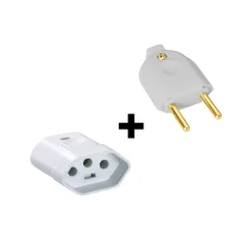 Pino Macho 10A + Pino Fêmea 2P+T 20A 2P 250V Tramontina