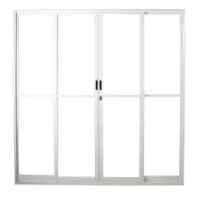 Porta Alumínio 4Folhas 2 Vidros Branca 210X200 Reli