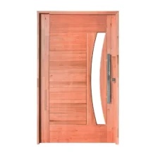 Porta Pivotante Eucalipto Modelo 100 com Abertura para Vidro 210x100cm Borsatto