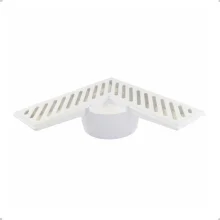 Ralo de Canto de Banheiro 21X21Cm Abs Branco Triangular Plastilit