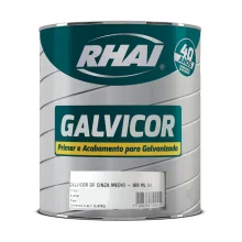Tinta Galvicor Cinza Medio Brilhante Dupla Função 900 ml  Rhai