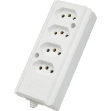 Tomada Barra C/ 4 Entrada 20a Branca Interneed