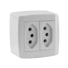Tomada Box Sobrepor Branco 2 Tomadas 2P + T 20A 250V Ilumini
