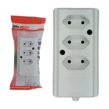 Tomada Em Barra Hercules 3 Tomadas 2p 10a 250v Branco Interneed