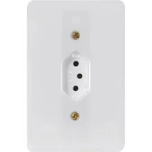 Tomada Stylus com 01 Entrada 10A 250V Branca Ilumi