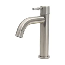 Torneira Lavatório Inox Bica Baixa Escovada Super Metais