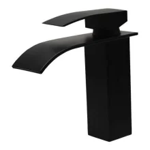 Torneira Misturador Monocomando Cascata Baixa Preto Super Metais