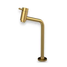 Torneira Pia Bancada Bica Alta Cor Dourada 1035 Delta Real