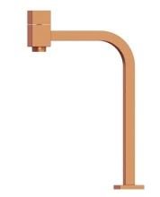 Torneira Pia Bancada Quadrada Bica Alta Rose Real/Delta