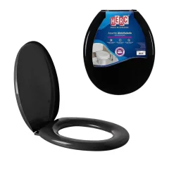 Assento Sanitário Almofadado Prime Preto 2392 Herc