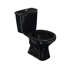 Bacia Álamo com Caixa Acoplada 3/6L Preta Santa Clara