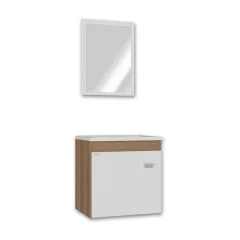 Balcão Suspenso 40cm Com Espelho Branco Fabribam