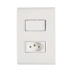 Conj. 4X2 1 Interruptor Paralelo 10 a 250 V e 1 Tomada 2P+T 20 a 250 V Branco Tramontina