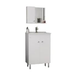 Conjunto para Banheiro Kit Econômico 60cm Branco com Pés FabriBam