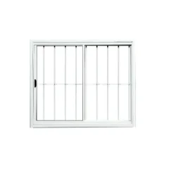 Janela Alumínio Branco Com Grade 2 Folhas 1.00x1.20 Reli
