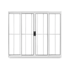 Janela Alumínio Branco Com Grade 4 Folhas 1.00x1.20 Reli