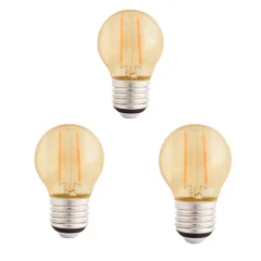 Lâmpadas Led Filamento G45 4W 2200K Kit Com 3