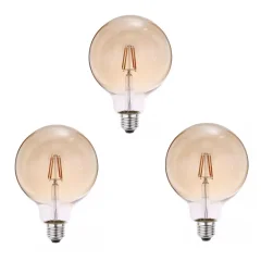 Lâmpadas Led Filamento G95 4W 2200K Kit com 3