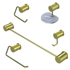 Kit Banheiro 5 Peç Luxo Dourada Delta Real