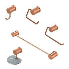 Kit Banheiro 5 Peç Luxo Rose Delta Real