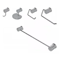 Kit Banheiro Luxo 5 Peç Cromado Real/Delta