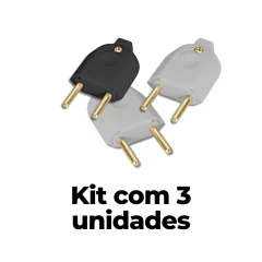 Kit Com 3 Pino Macho 2P 10A 250V Tramontina
