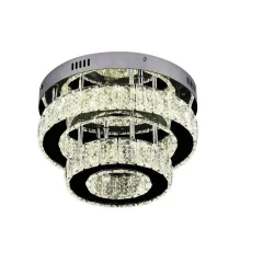 Lustre Cristal com Led Redondo Dois andares 3 em 1