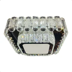 Lustre Cristal Led Quadrado Cantos 3em1 Nitrolux