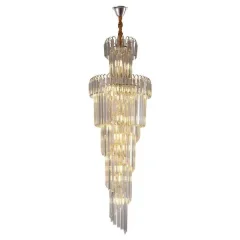 Lustre Longo em Espiral de Cristal Luxo Nitrolux