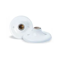 Plafon Soquete E27 com Bocal de Porcelana Branco Opl