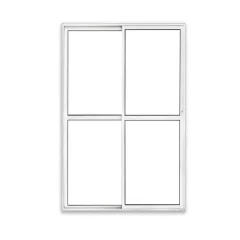 Porta Alumínio 2 Folhas 2 Vidros Branca 210x160 Reli