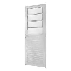 Porta Alumínio Veneziana Com Basculante Direita 210x80 Reli