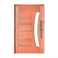 Porta Pivotante Eucalipto Modelo 100 com Abertura para Vidro 210x100cm Borsatto