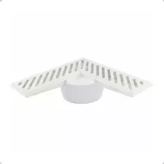 Ralo de Canto de Banheiro 21X21Cm Abs Branco Triangular Plastilit