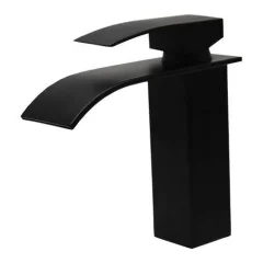 Torneira Misturador Monocomando Cascata Baixa Preto Super Metais