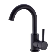 Torneira Monocomando Baixa Preto Fosco Super Metais