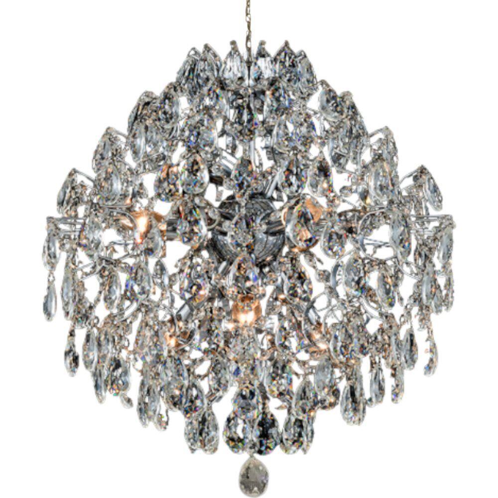 Pendente Clássico Pear Cristal Dourado 8L Oferta