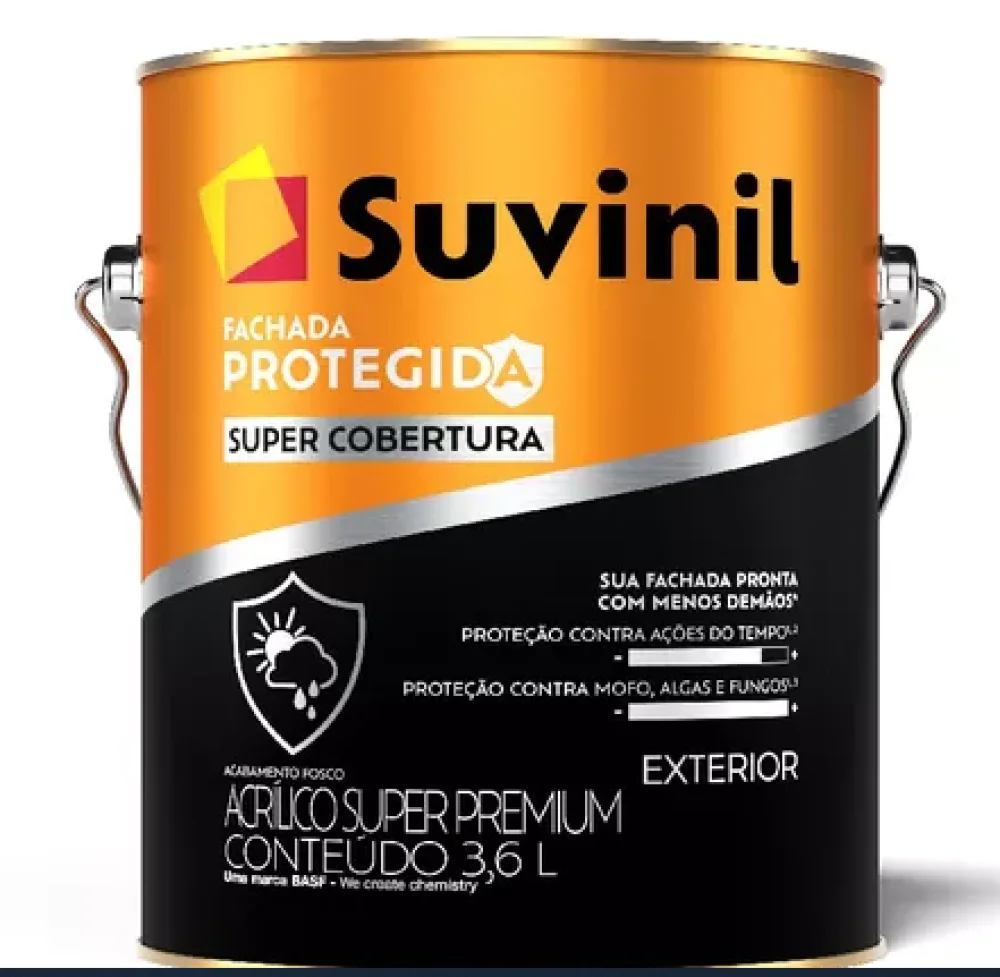 AcrÍlica 3,6l Fachada Protegida Super Cobertura Fosco Suvinil - Branco Neve