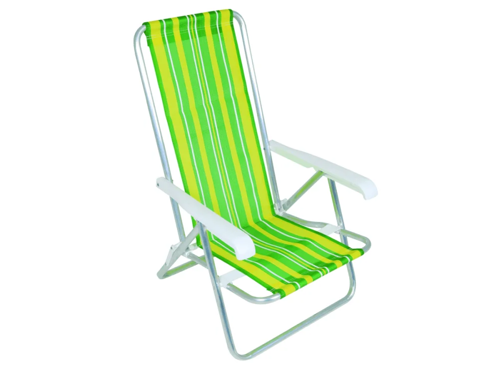Cadeira de alumínio reclinável com 4 posições cores sortidas Mor