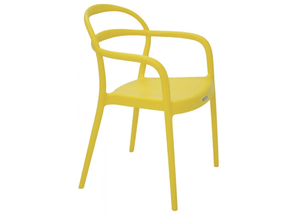 Cadeira Sissi Amarela com Braços em Polipropileno e Fibra de Vidro - TRAMONTINA