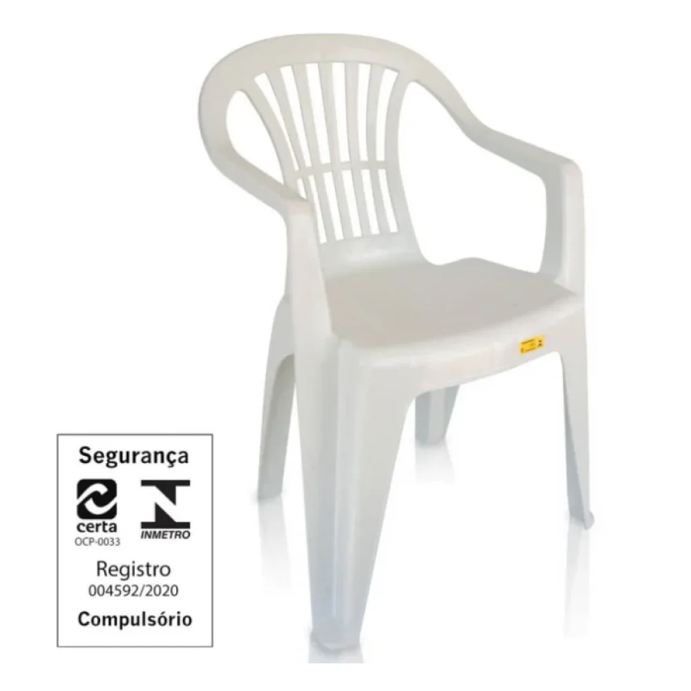 Conjunto de Mesa e 4 Cadeiras Plásticas Branco Antares