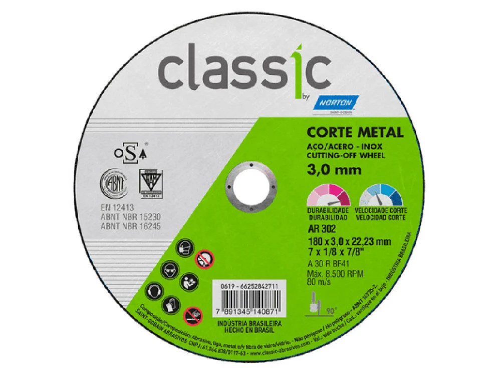 Disco de Corte Aço Classic 7x1/8x7/8 NORTON