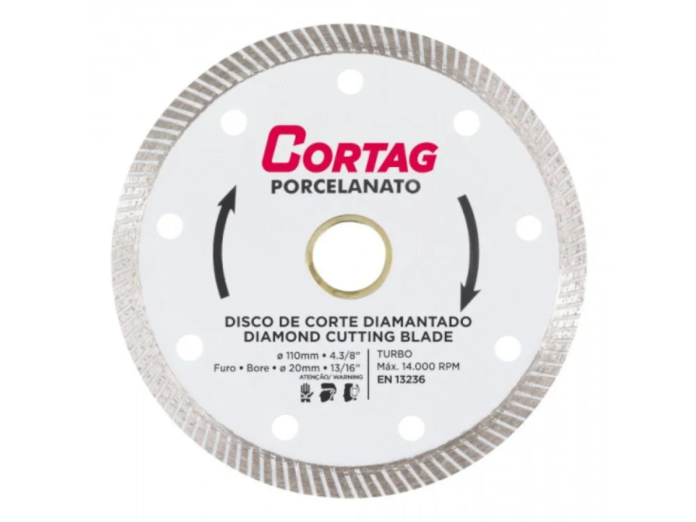 Disco de Corte Diamantado Porcelanato 110mm CORTAG