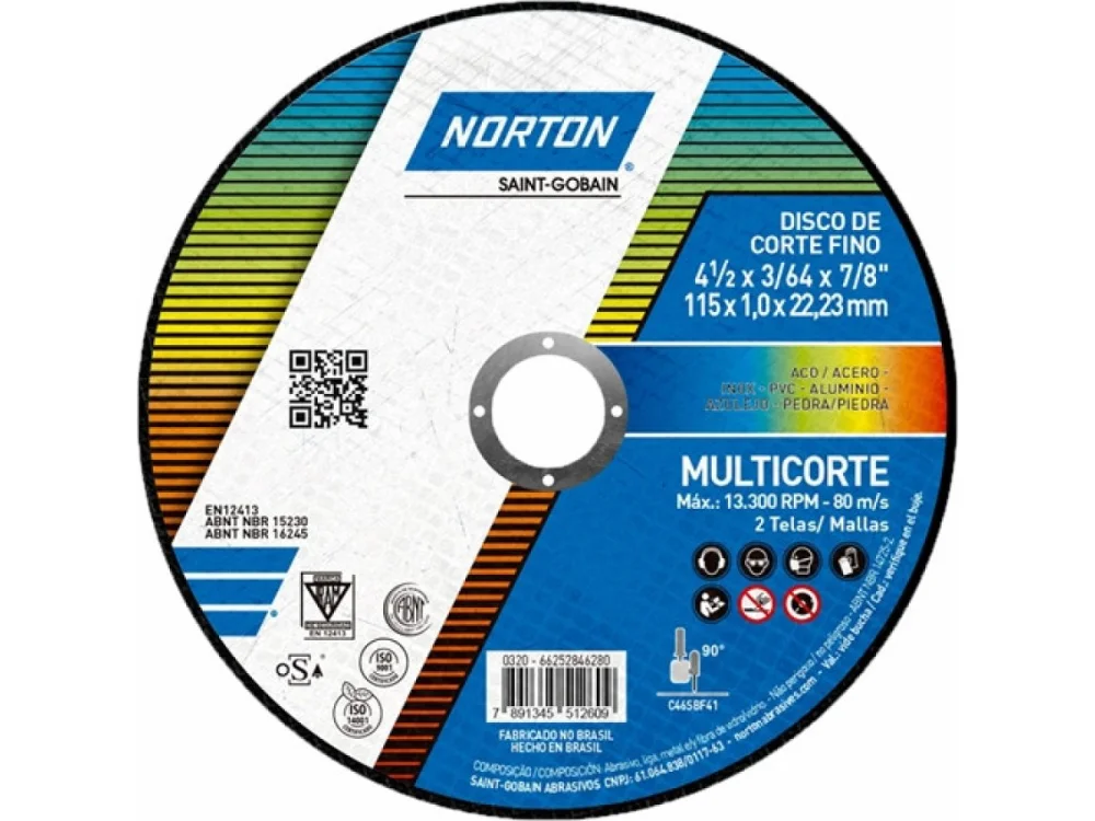 Disco de Corte Multicorte 4.1/2x3/64x7/8" NORTON