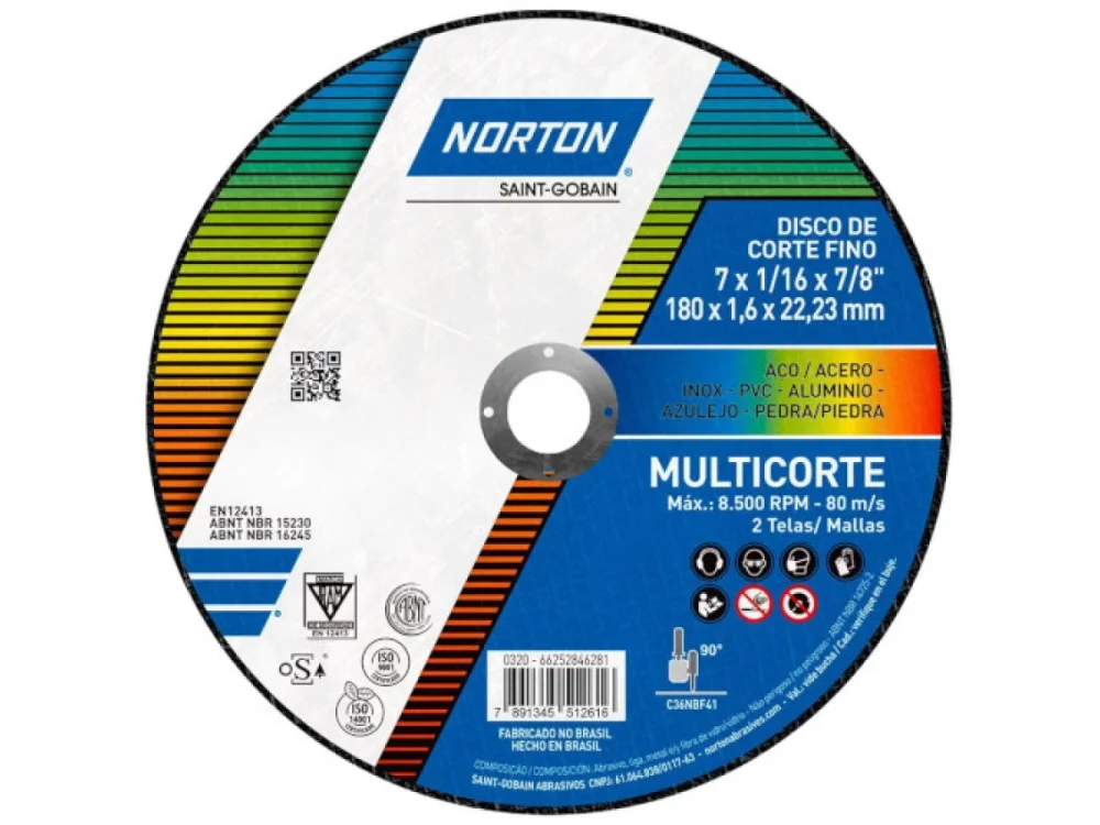 Disco de Corte Multicorte 7x1/16x7,8" NORTON