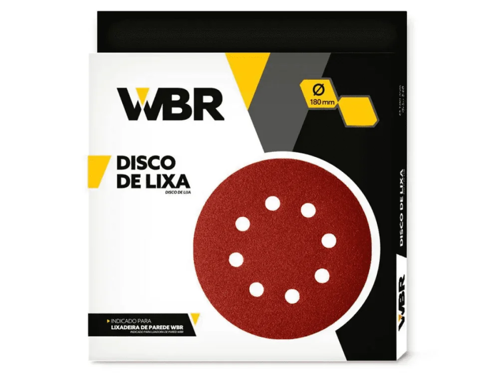 Disco de Lixa p/ Lixadeira de Parede GR 180 10Pçs WBR