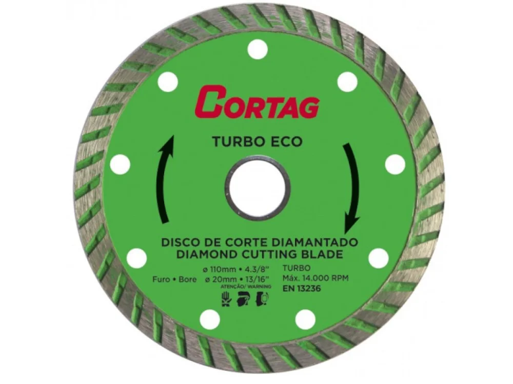 Disco Diamantado Porcelanato Turbo 110mm CORTAG